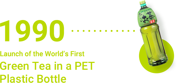 1990 Launch of the World’s First -  Green Tea in a PET Plastic Bottle